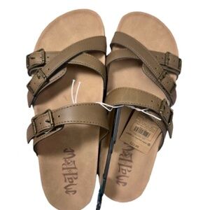 Mad Love Women's Brown Hillary Lightweight Contoured Footbed Sandals Size 8